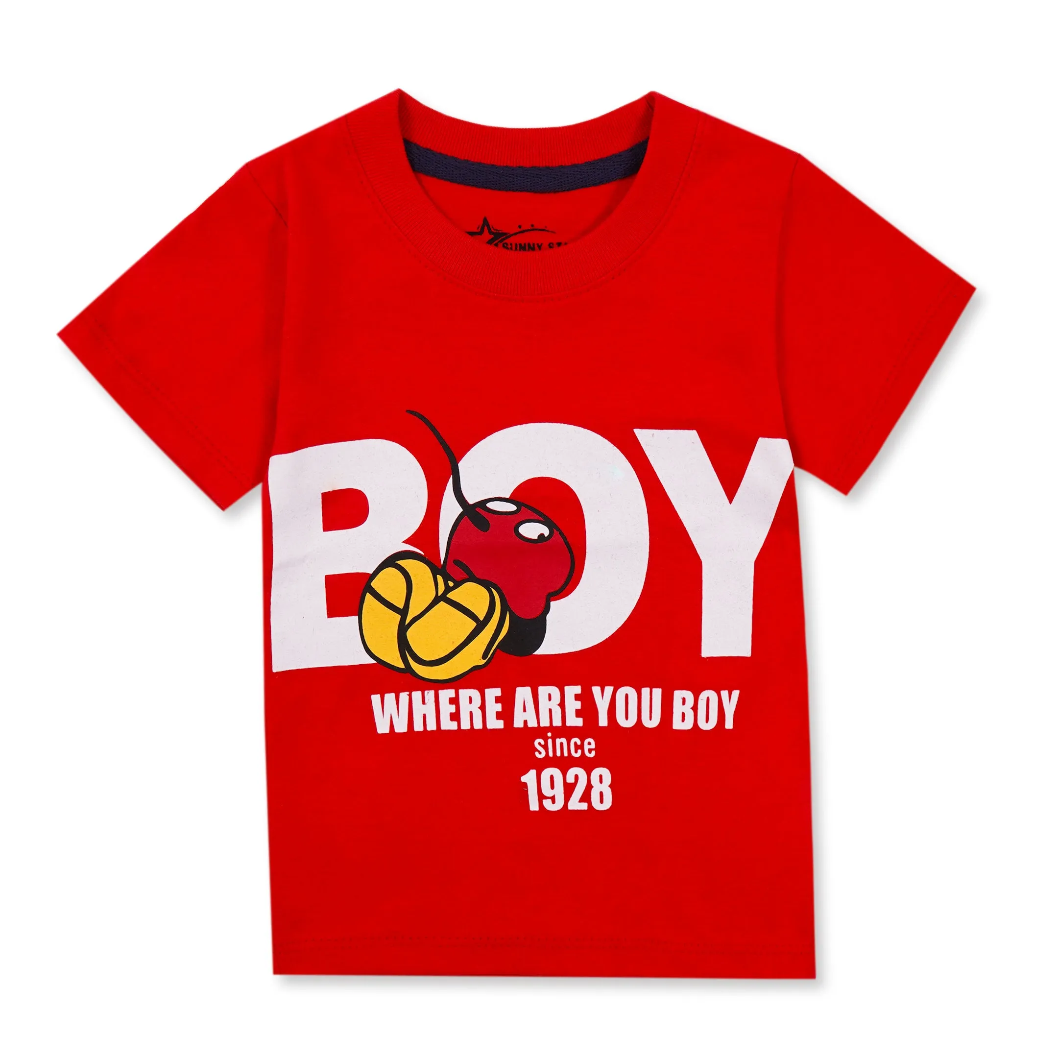 Kids T-Shirt & Short Set Printed Boy Red - Sunshine