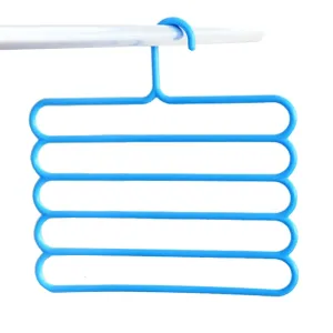 Kuber Industries 12 Pieces Multi-Purpose 5 Layer Pants Clothes Hanger Wardrobe Storage Organizer (Multicolour) - CTKTC23496