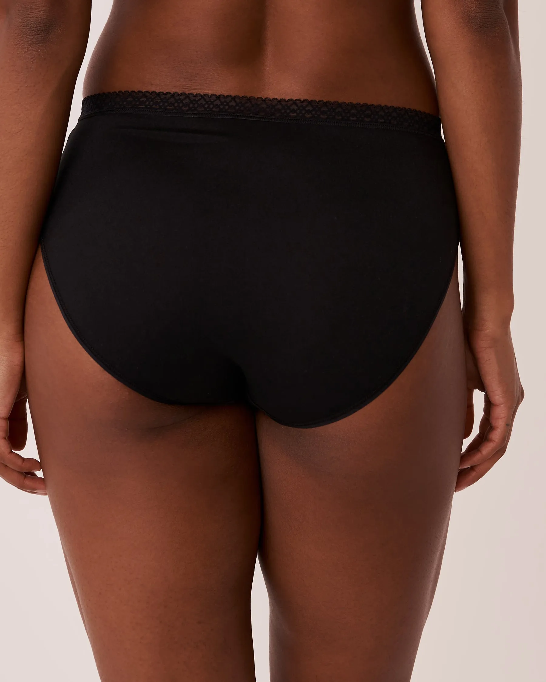 Lace Trim Super Soft High Waist Bikini Panty