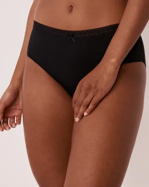 Lace Trim Super Soft High Waist Bikini Panty