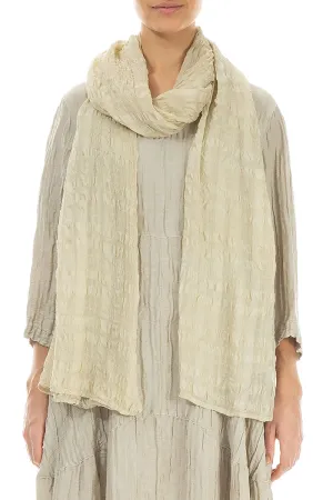 Lightweight Laurel Green Textured Silk Scarf