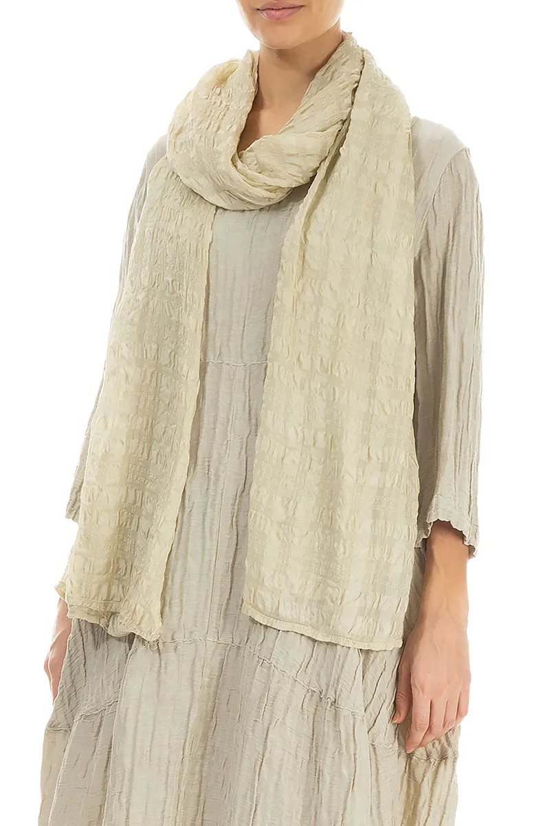 Lightweight Laurel Green Textured Silk Scarf