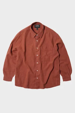 Linen Relaxed Shirt - Brick