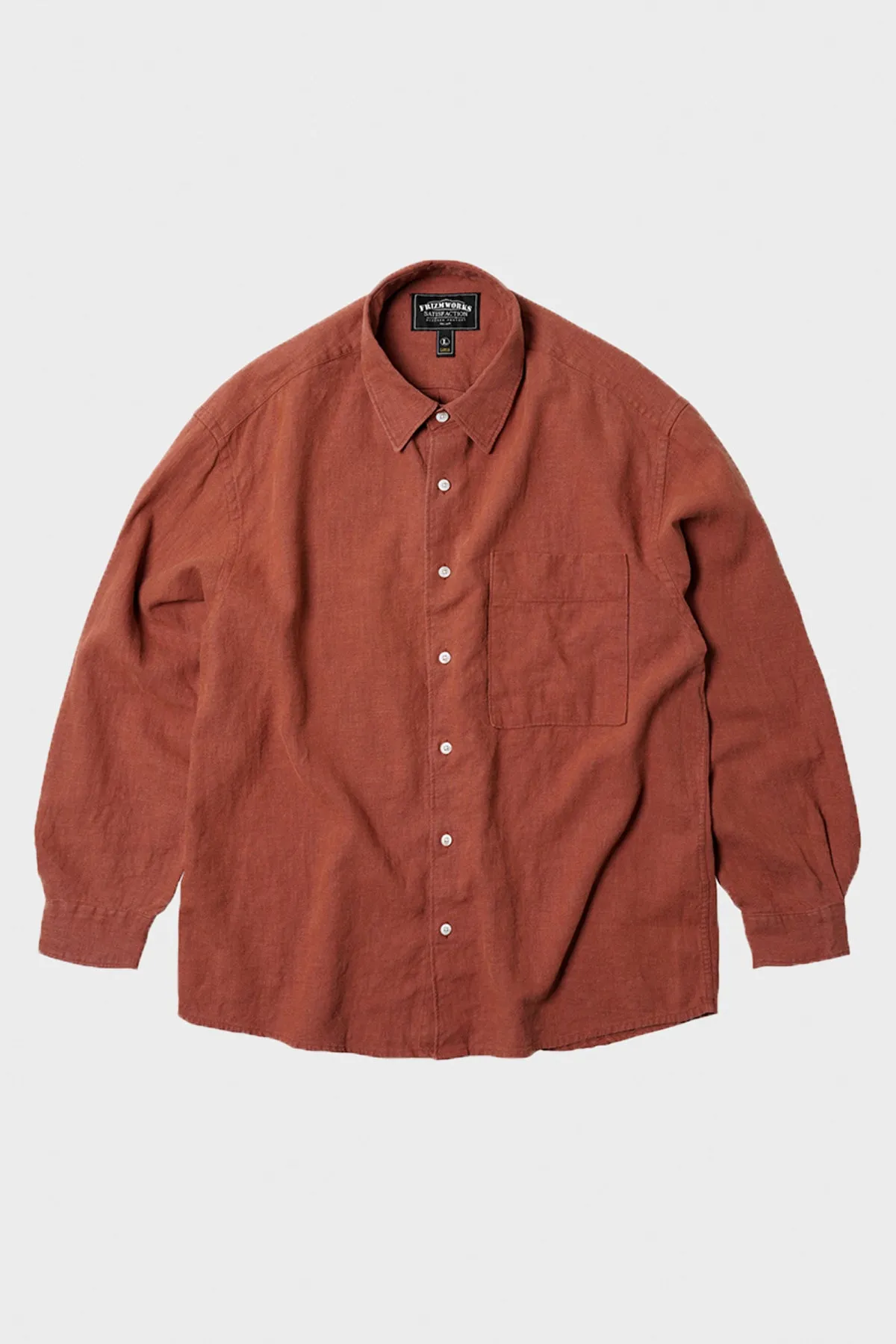Linen Relaxed Shirt - Brick