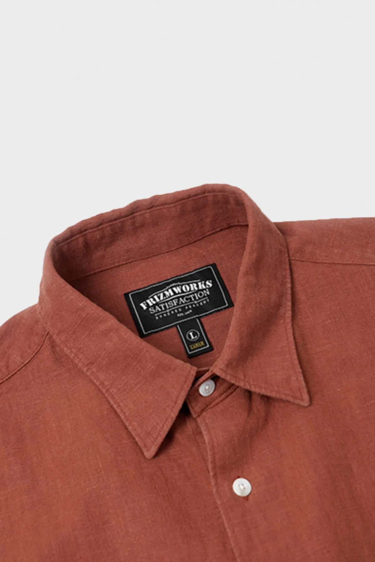 Linen Relaxed Shirt - Brick