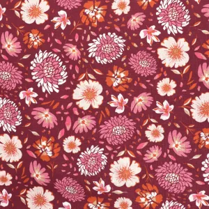 Linen Viscose - Chrysanthemum - Berry Red - SALE