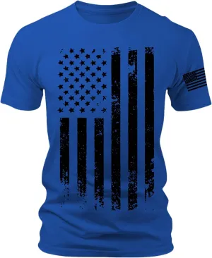Litetao 4th of July Shirts for Men Big Tall American Flag Independence Day Short Sleeve Crewneck Patriotic Shirt Summer Tees