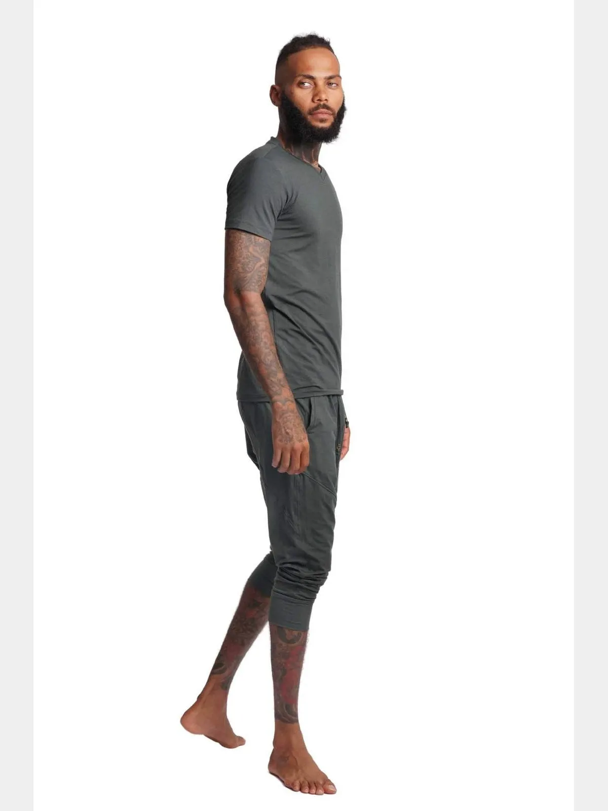 Madrid Mens Grey Jogger Shorts