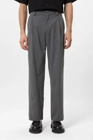 Men's Grey High-Waisted Baggy  Pants - Wessi