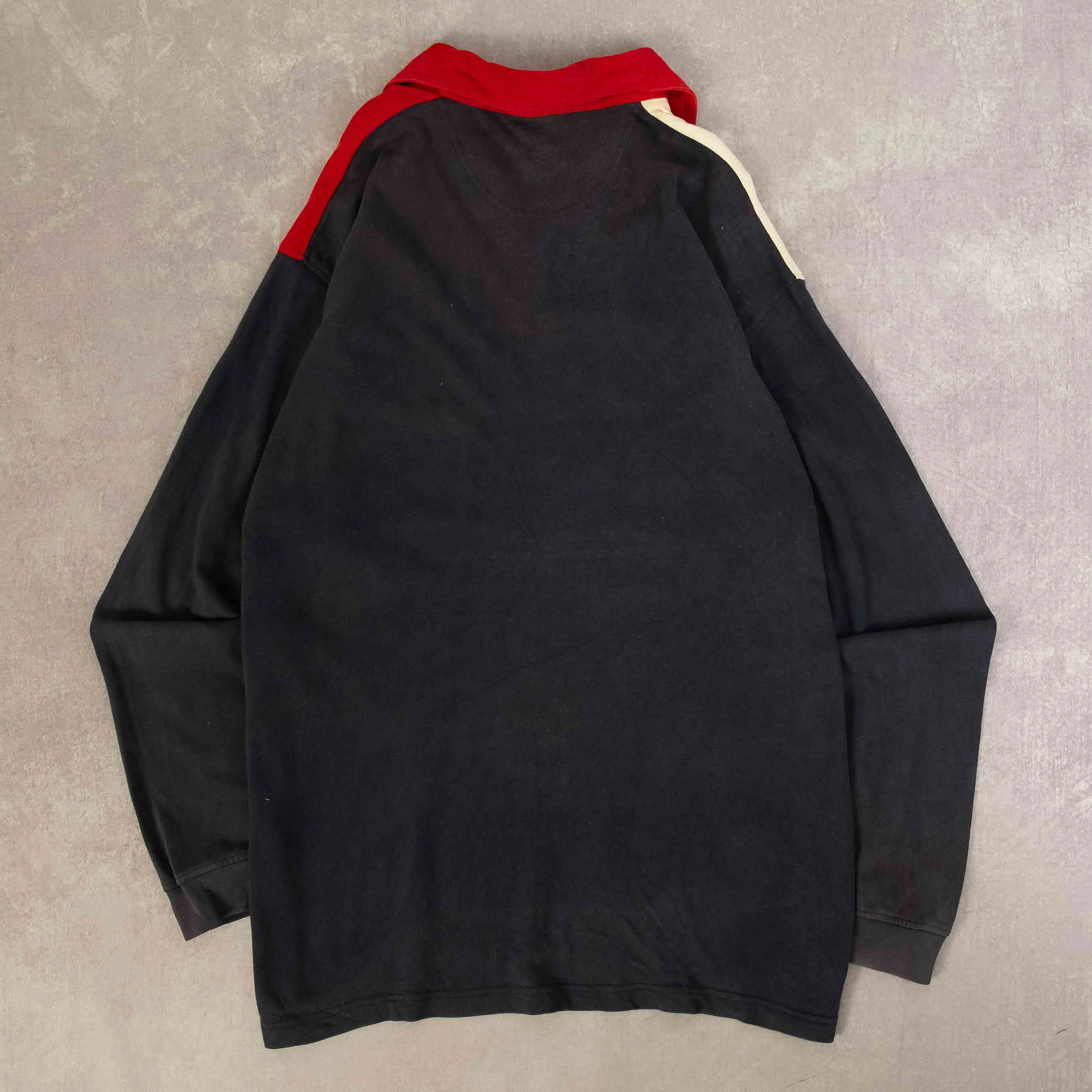 MEN'S VINTAGE COLOUR BLOCKED RELAXED RUGBY SHIRT - X-LARGE