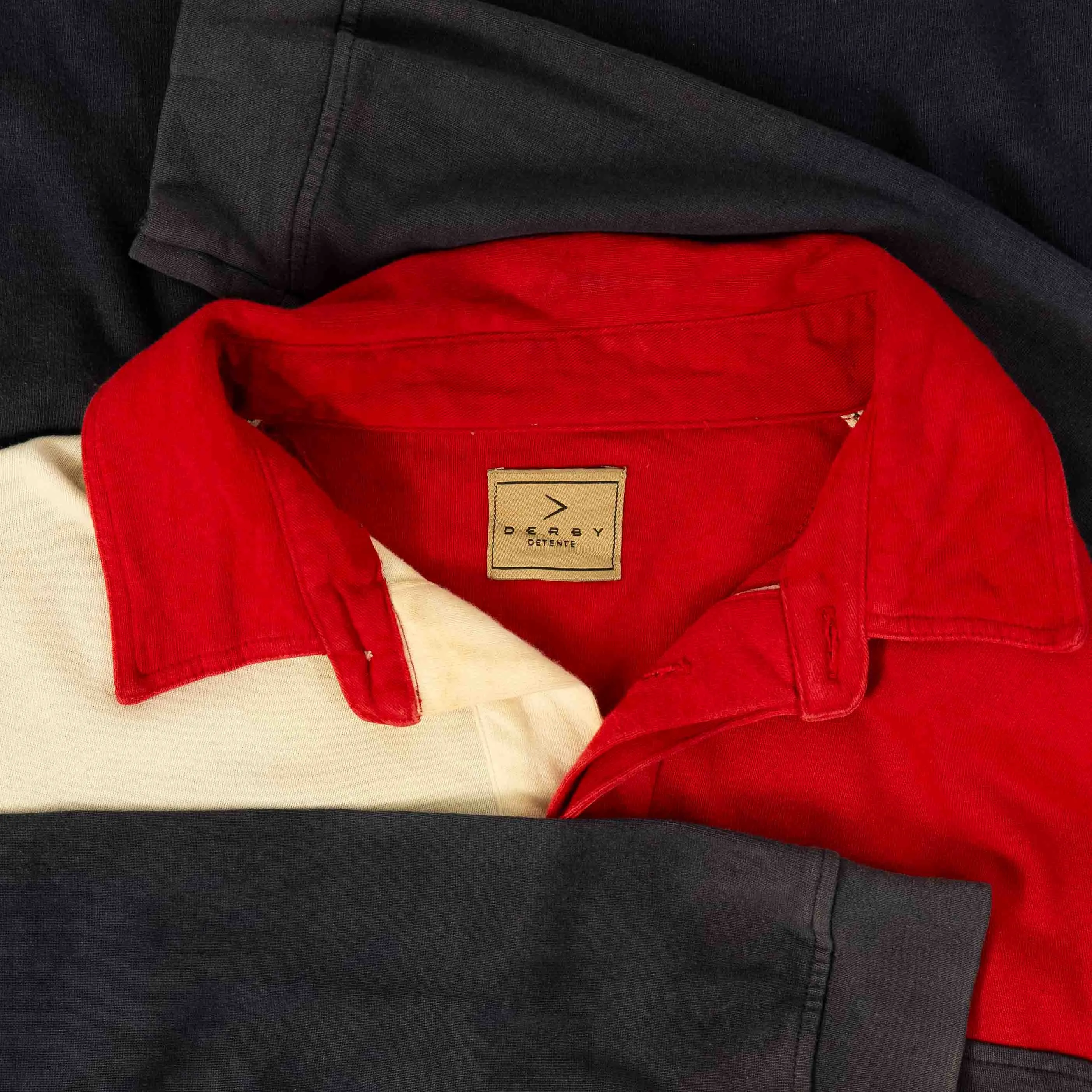 MEN'S VINTAGE COLOUR BLOCKED RELAXED RUGBY SHIRT - X-LARGE
