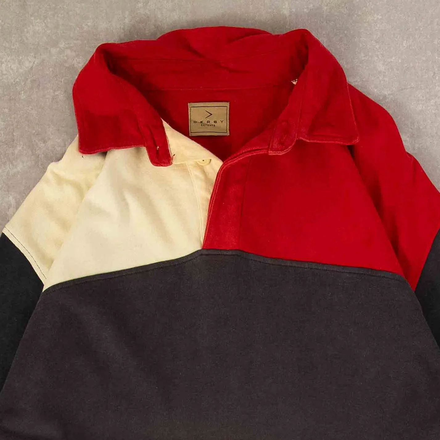 MEN'S VINTAGE COLOUR BLOCKED RELAXED RUGBY SHIRT - X-LARGE