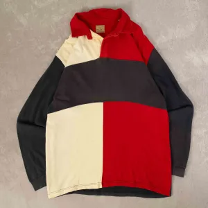 MEN'S VINTAGE COLOUR BLOCKED RELAXED RUGBY SHIRT - X-LARGE
