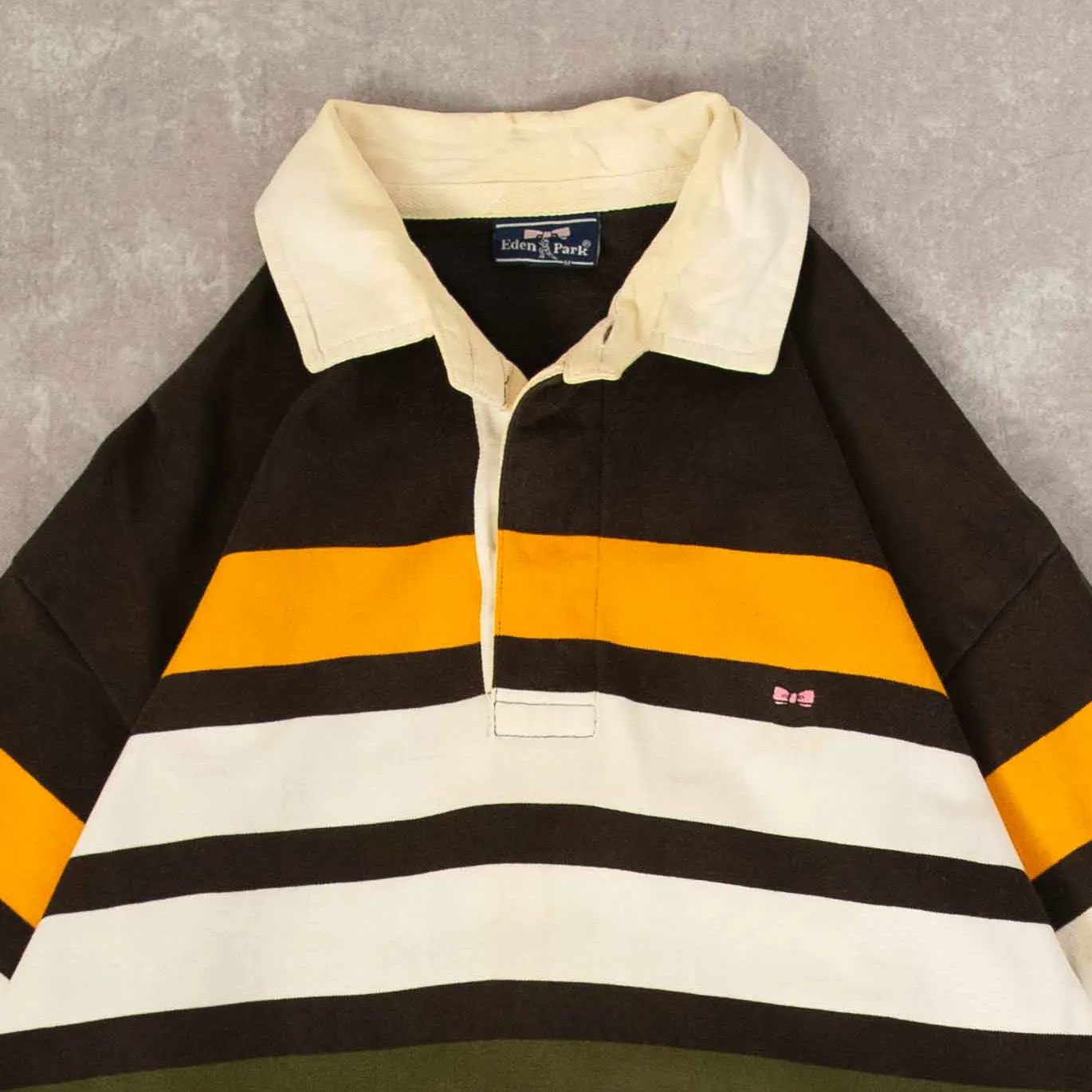 MEN'S VINTAGE SOUTHERN HEMISPHERE STRIPED RELAXED RUGBY SHIRT - MEDIUM