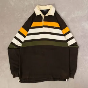 MEN'S VINTAGE SOUTHERN HEMISPHERE STRIPED RELAXED RUGBY SHIRT - MEDIUM
