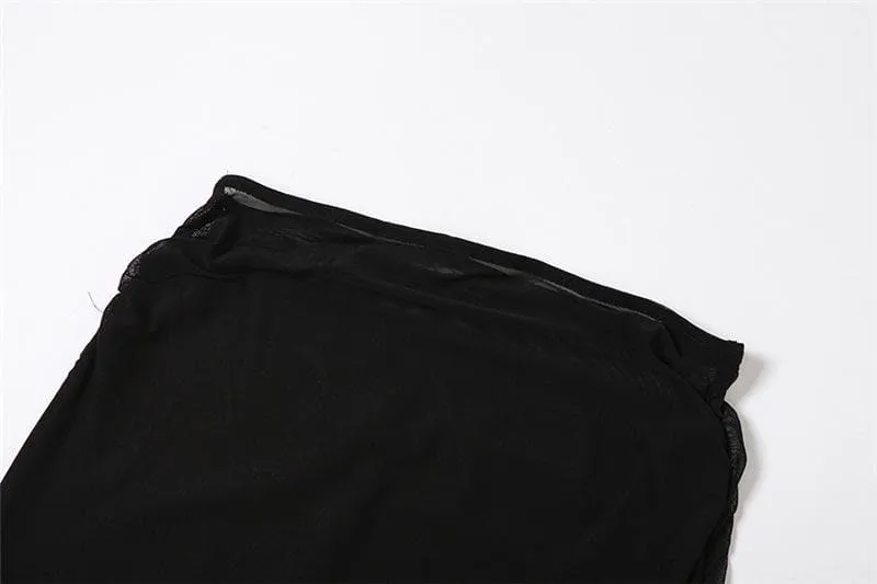 Mesh off shoulder halter solid backless ruched top