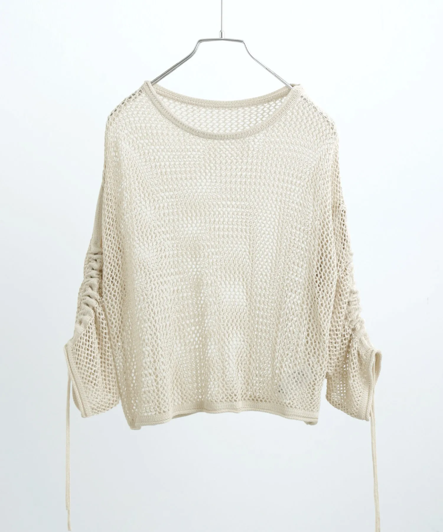 Mesh Shirring Sleeve Tops