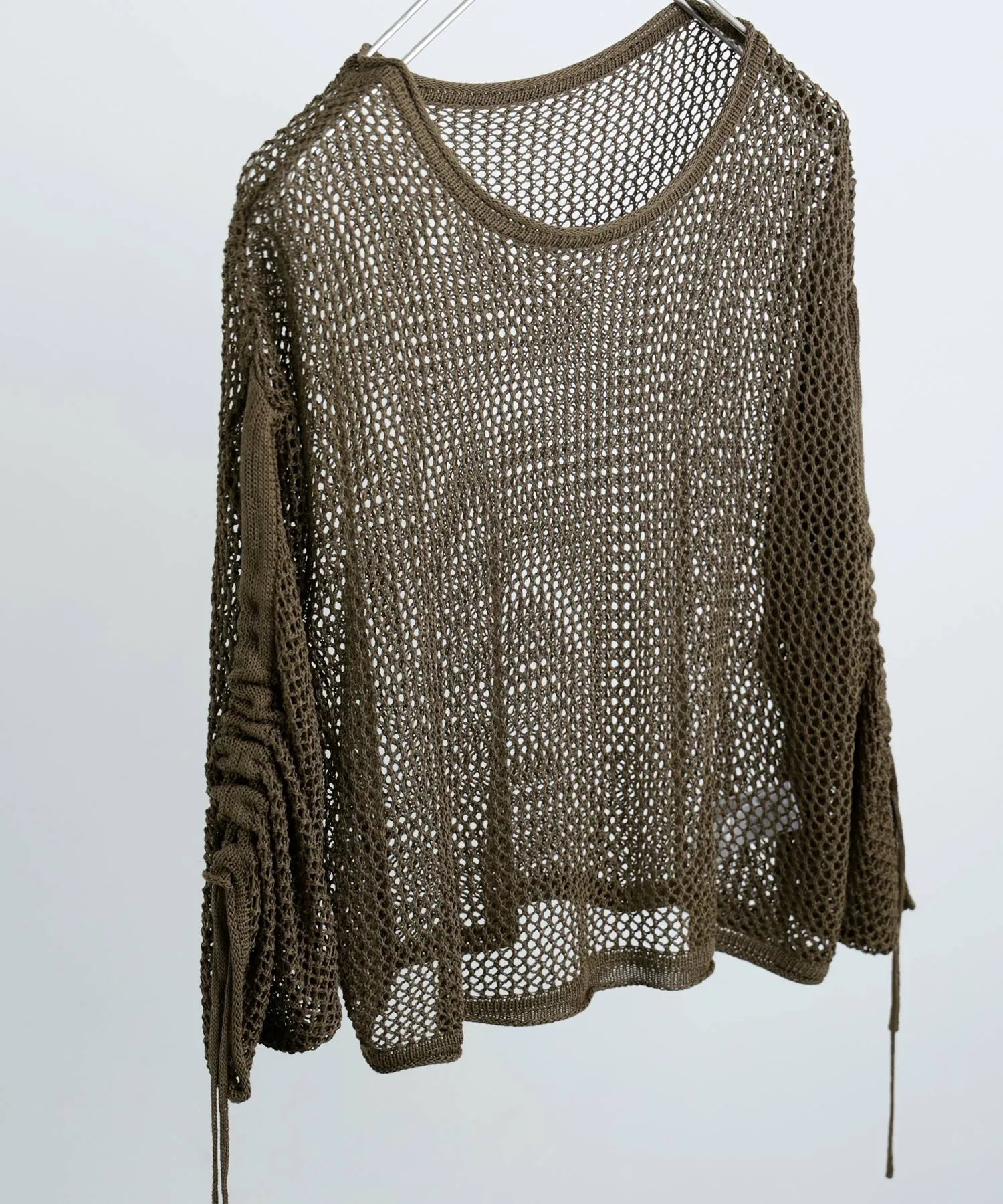 Mesh Shirring Sleeve Tops