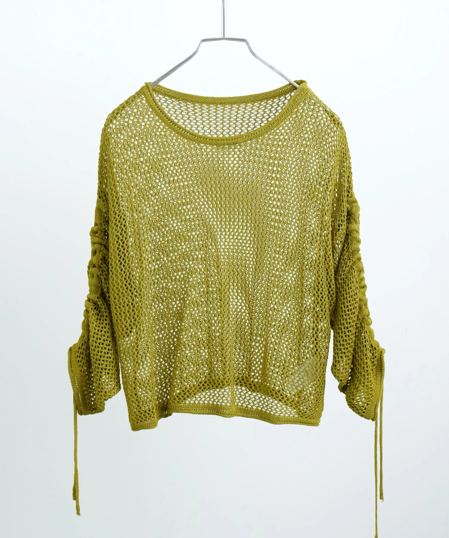 Mesh Shirring Sleeve Tops