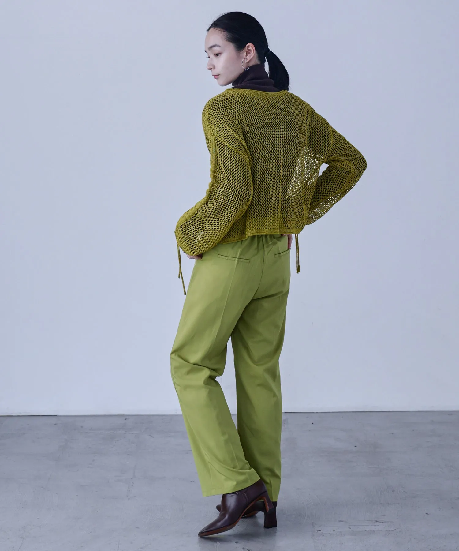 Mesh Shirring Sleeve Tops
