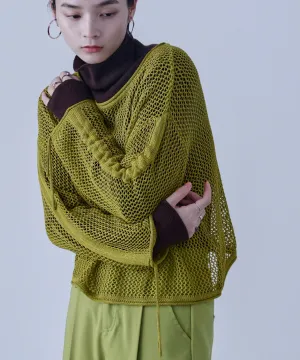 Mesh Shirring Sleeve Tops