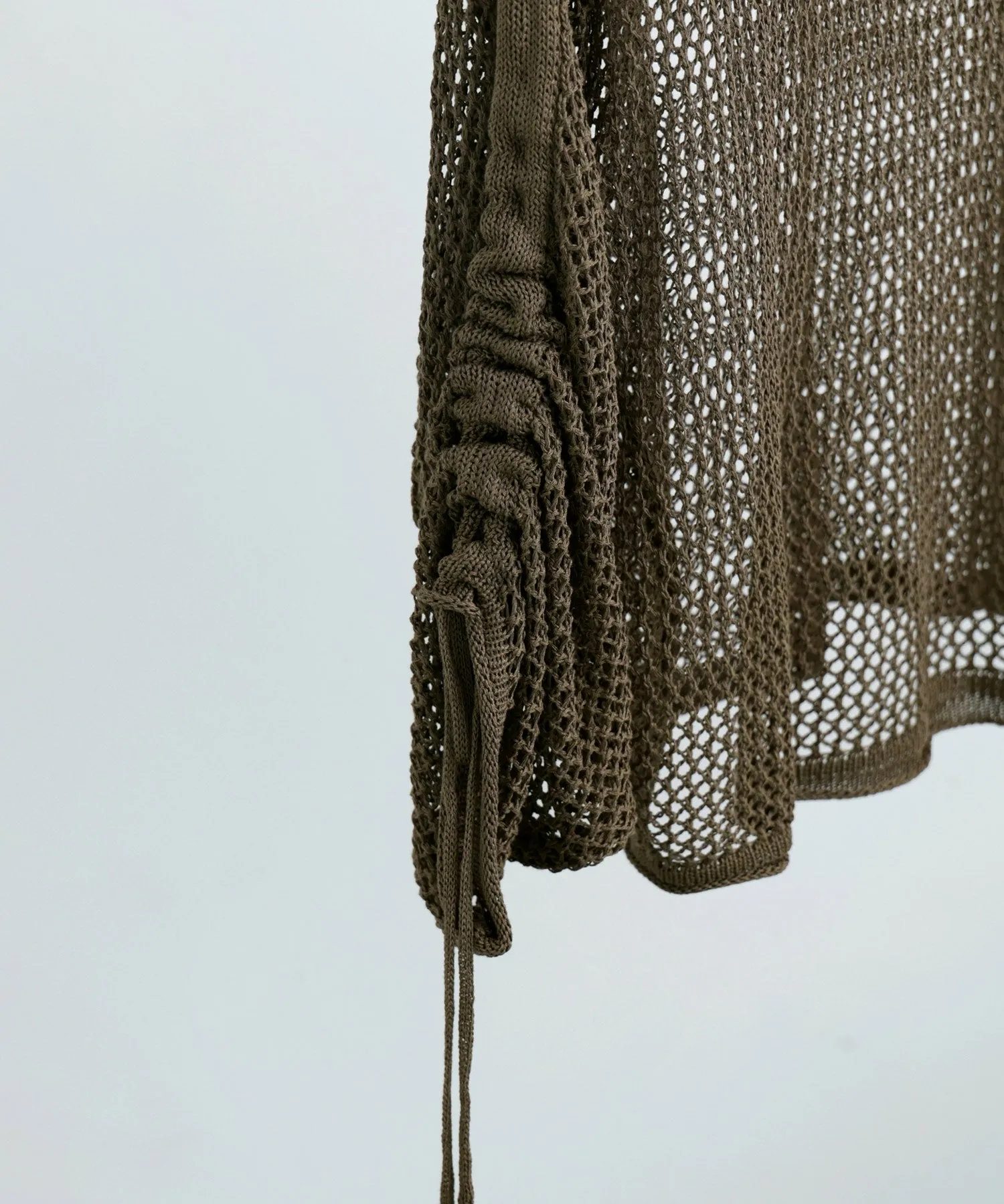 Mesh Shirring Sleeve Tops