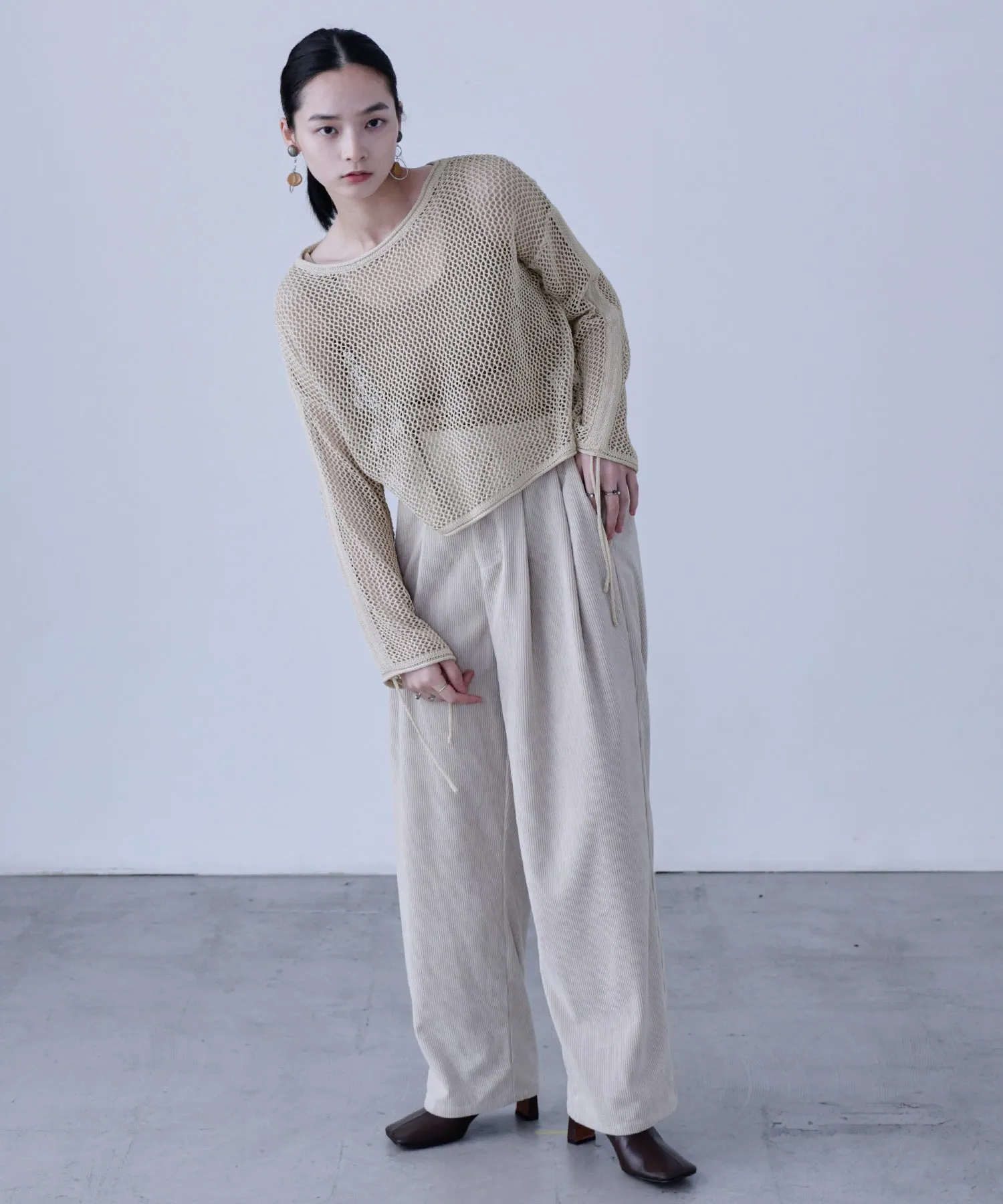 Mesh Shirring Sleeve Tops