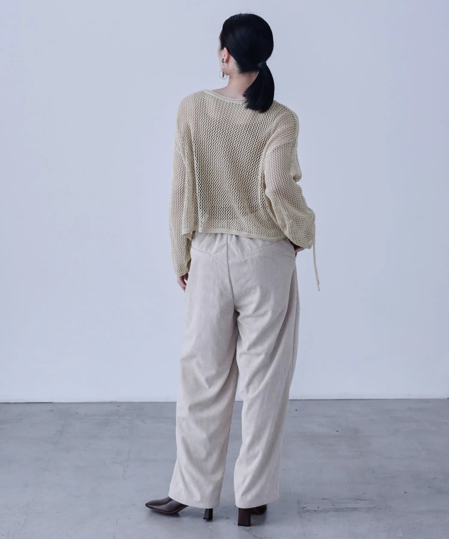 Mesh Shirring Sleeve Tops