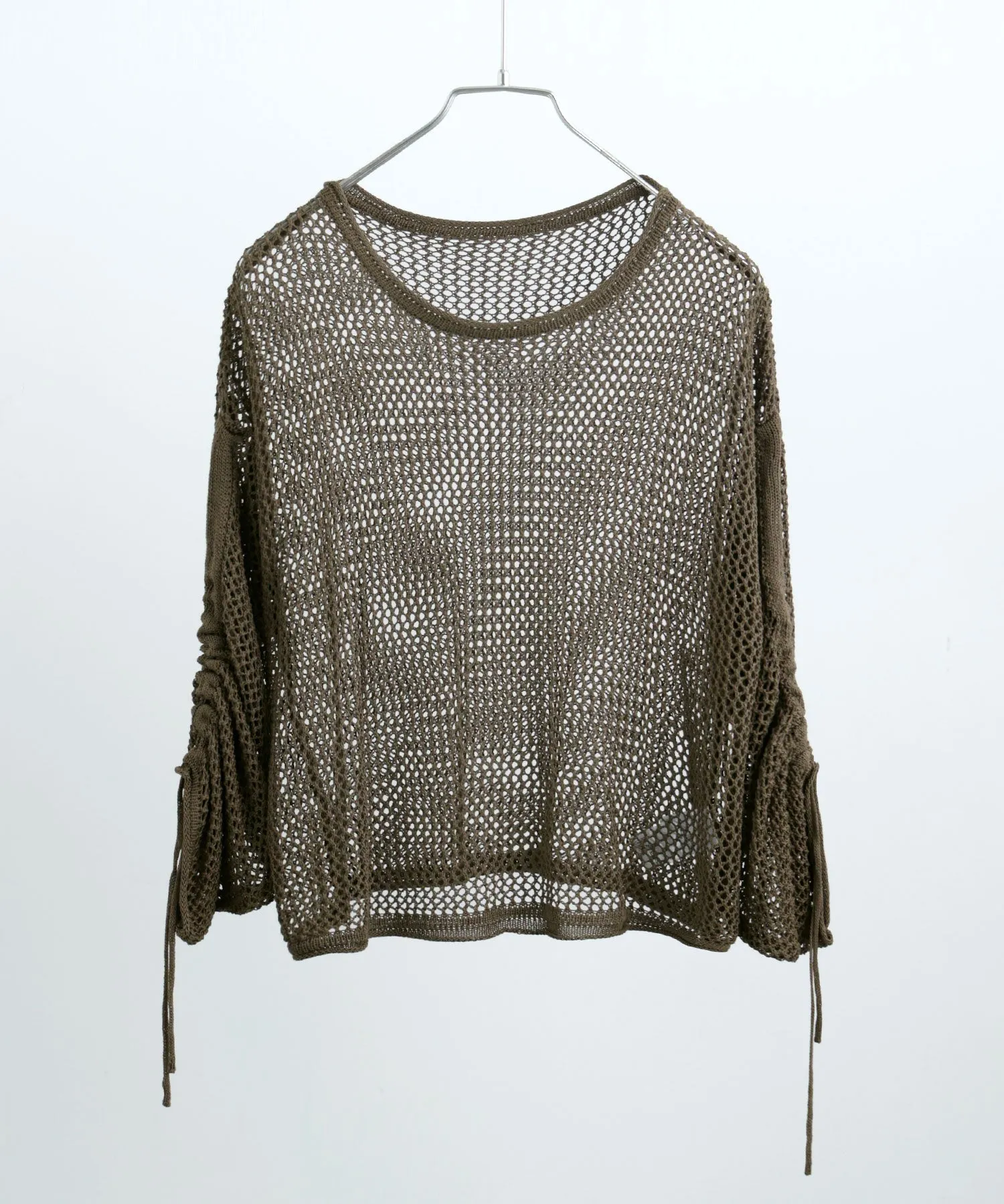 Mesh Shirring Sleeve Tops