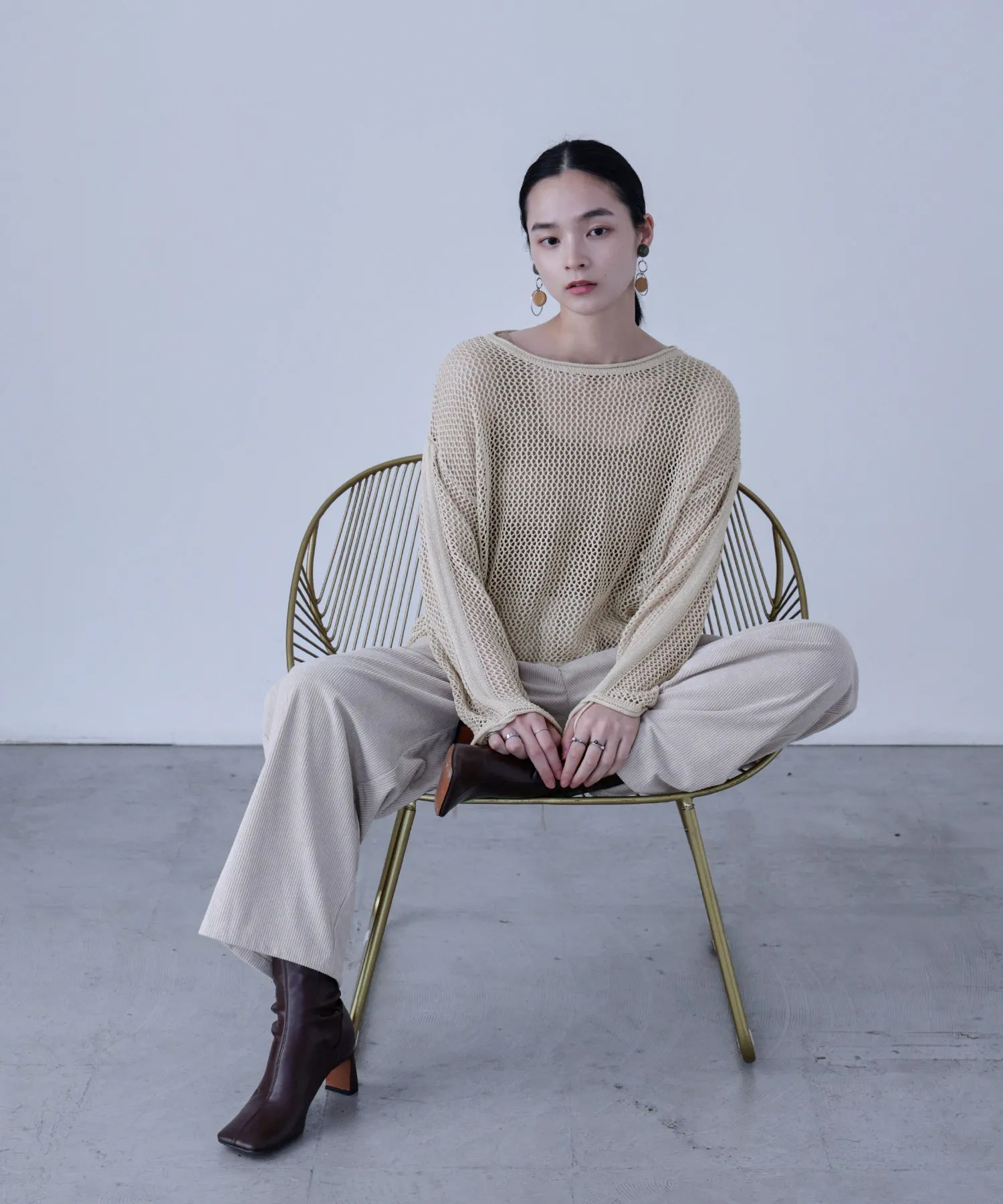 Mesh Shirring Sleeve Tops