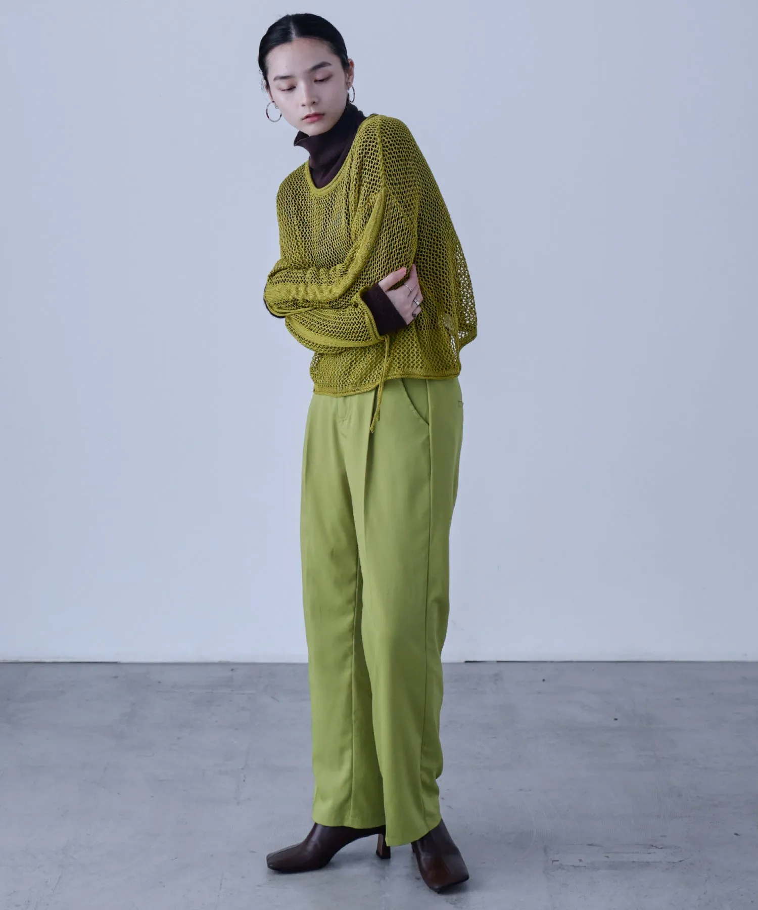 Mesh Shirring Sleeve Tops