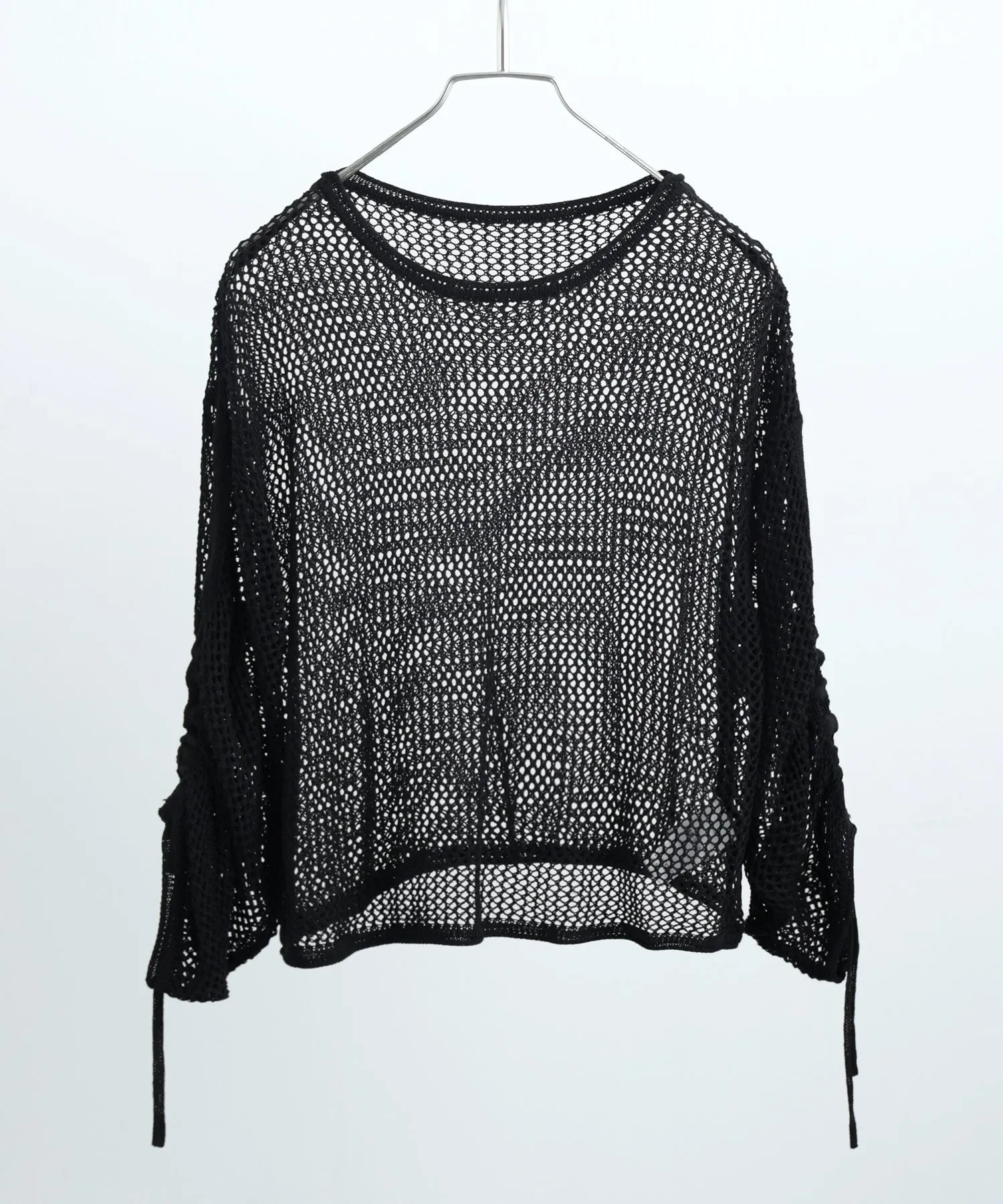 Mesh Shirring Sleeve Tops