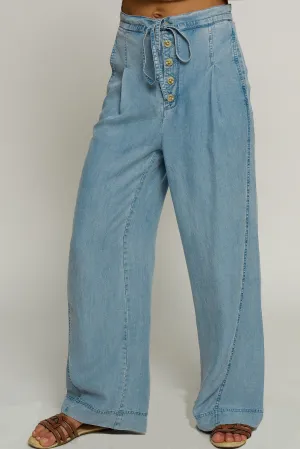 Mid Rise Wide Leg Pant