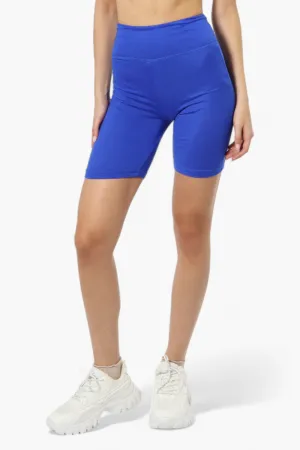 Mikk High Waisted Biker Shorts - Blue
