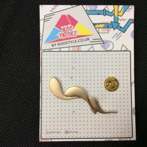 MP0128 - Gold Long Leaf Branch Cloud Metal Pin Badge