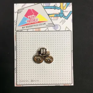 MP0155 - Mini Gold Tractor Metal Pin Badge