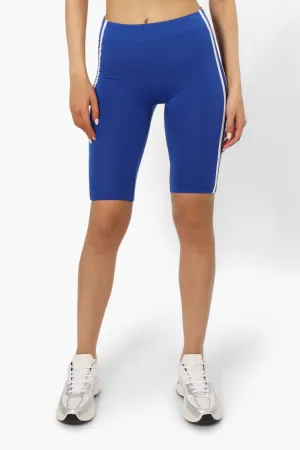 New Look Side Stripe Biker Shorts - Blue
