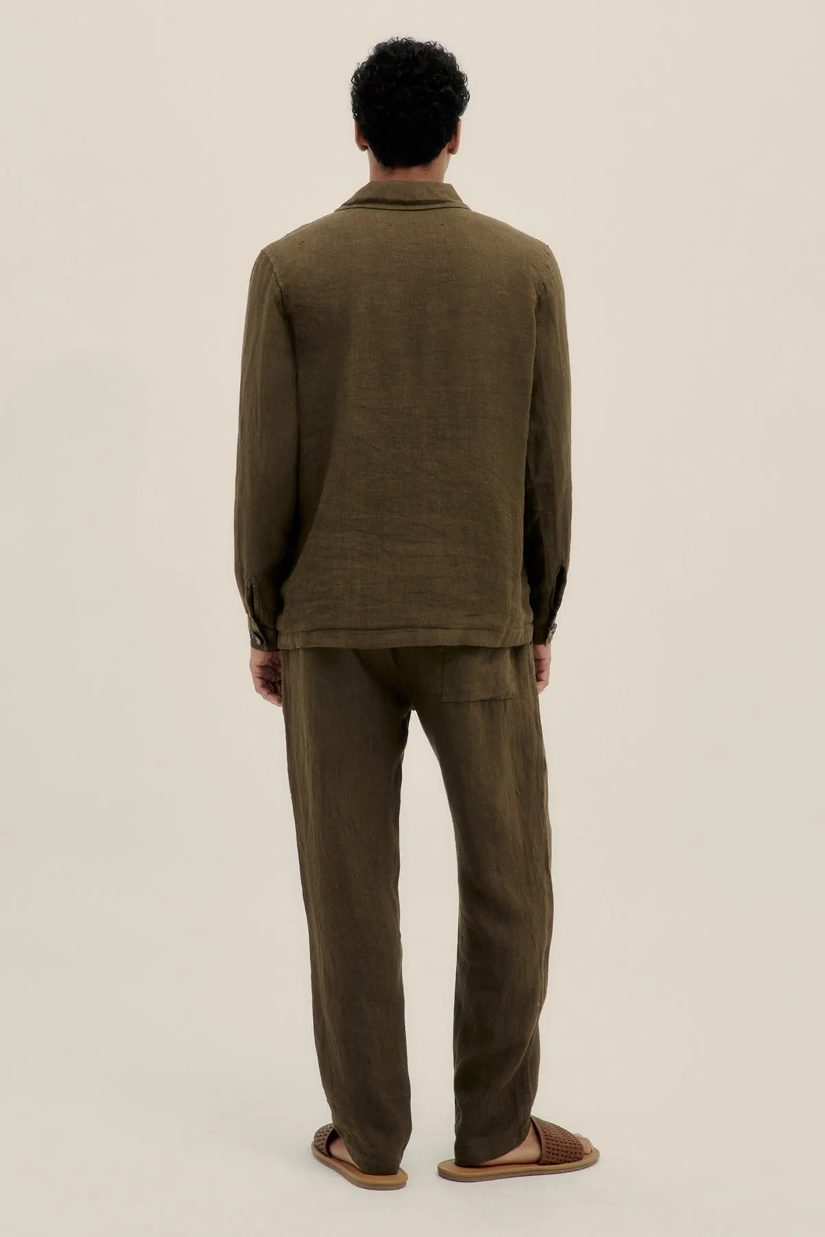 Oil Green Premium Linen Pants
