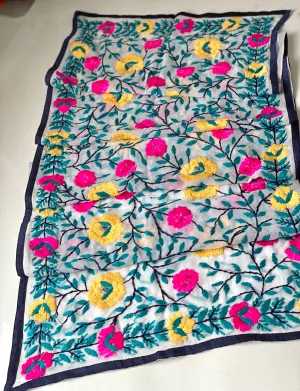 Pink x Yellow Mini Georgette Neck Scarf / Wrap