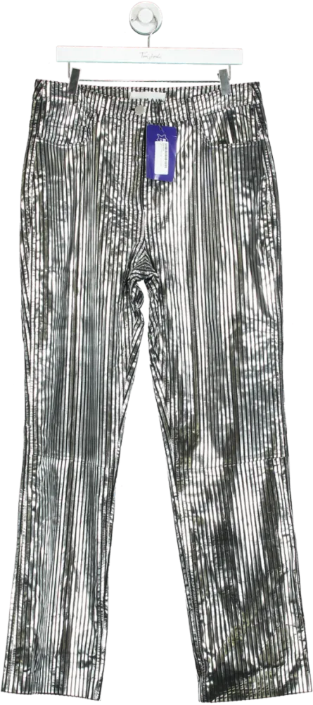 Remain Silver Metallic Trousers UK 14