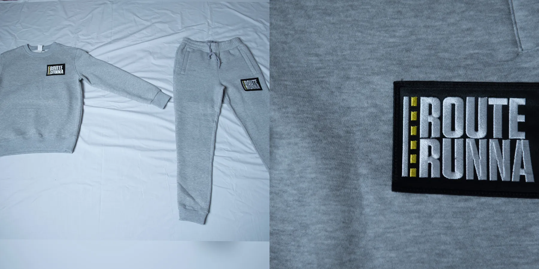 Route Runna Signature Stitch Sweatshirt Set (2 piece) - Grey