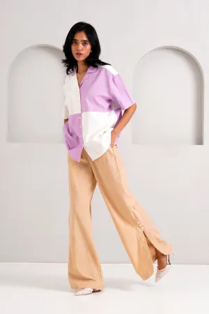 Roxy & Vince - Checkered Shirt   Latte Button-up Pants