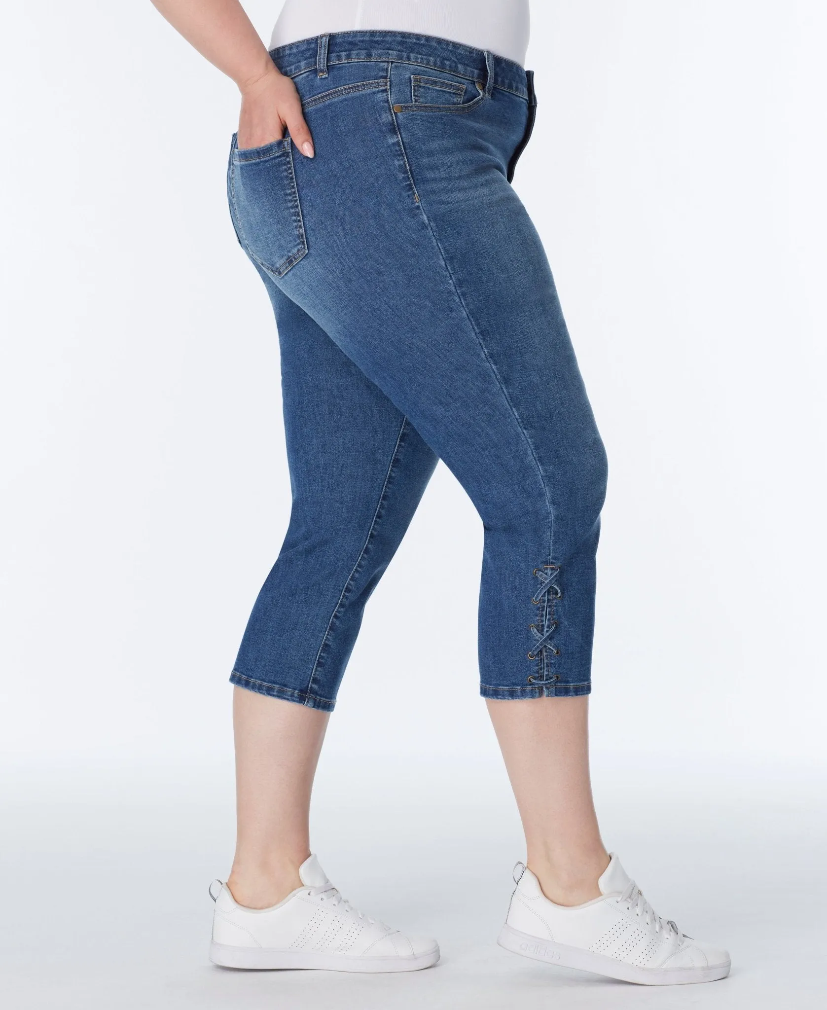 Signature Capri With Side Slit And Lace - Plus