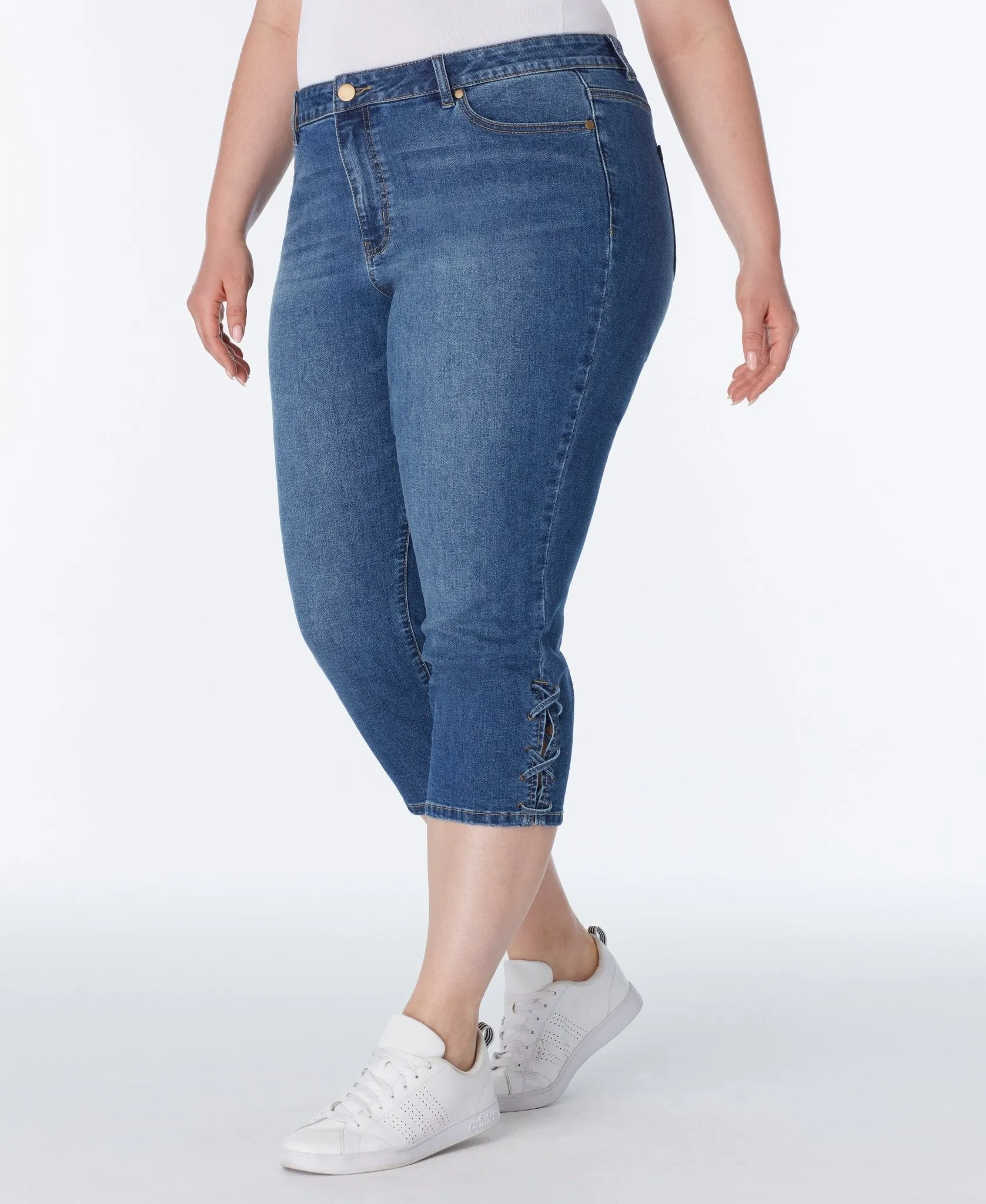 Signature Capri With Side Slit And Lace - Plus