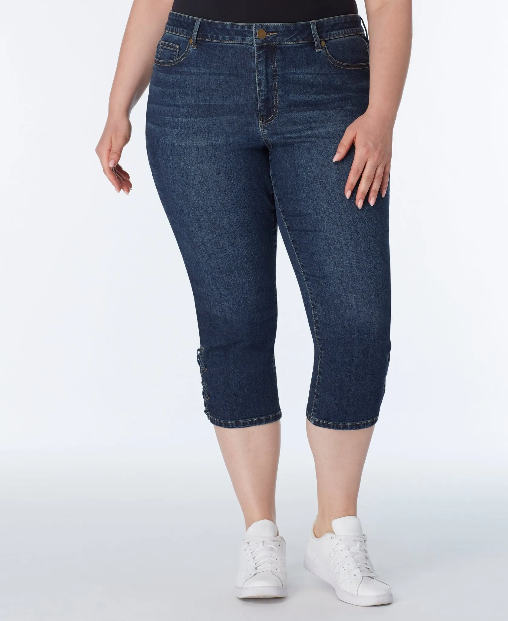 Signature Capri With Side Slit And Lace - Plus