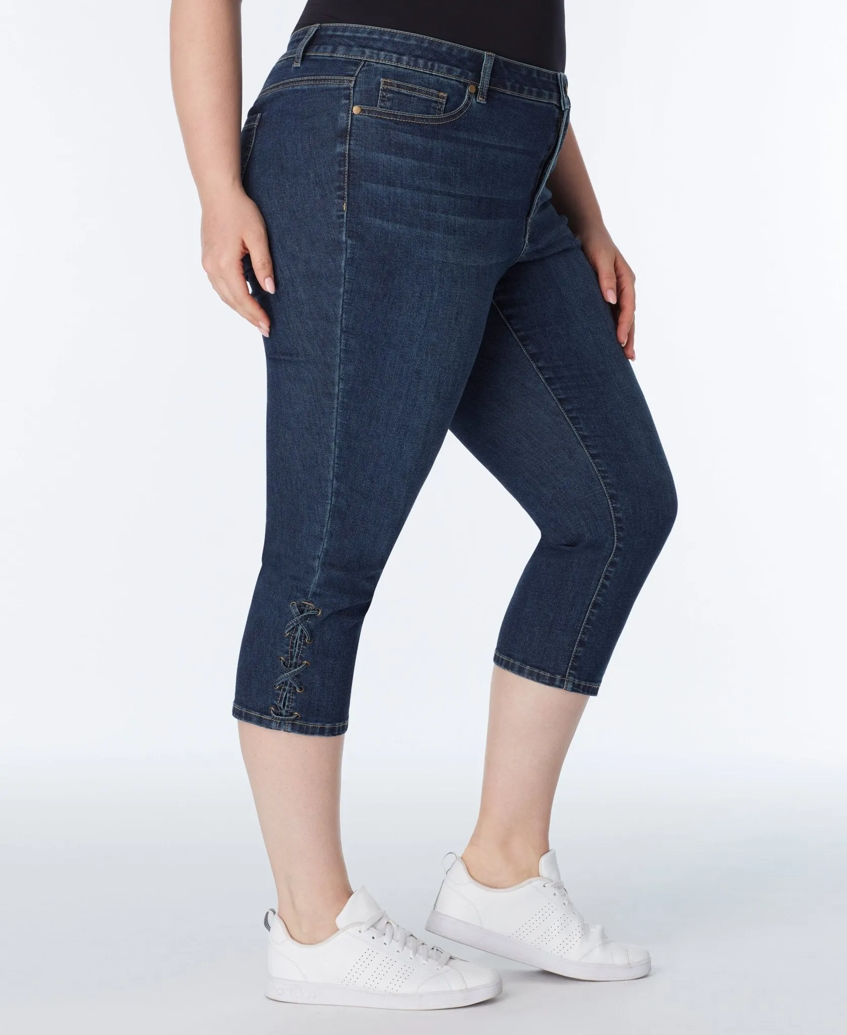 Signature Capri With Side Slit And Lace - Plus