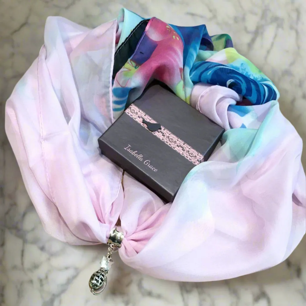 Silver Cat Jewellery Scarf Accessory