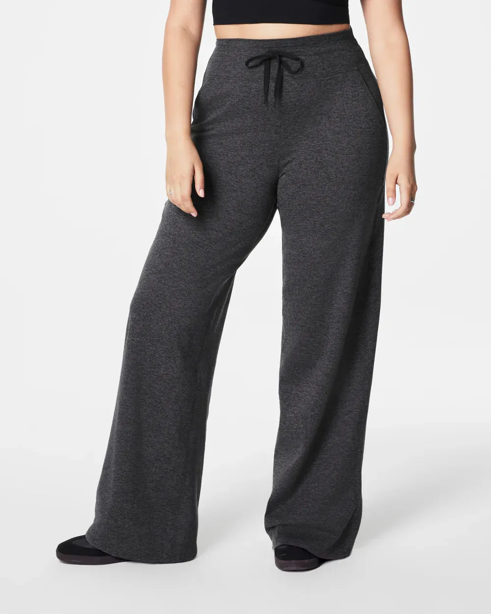 Spanx Brushed AirEssentials Straight Leg Pants - Dark Grey Heather - FINAL SALE