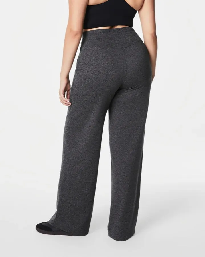Spanx Brushed AirEssentials Straight Leg Pants - Dark Grey Heather - FINAL SALE