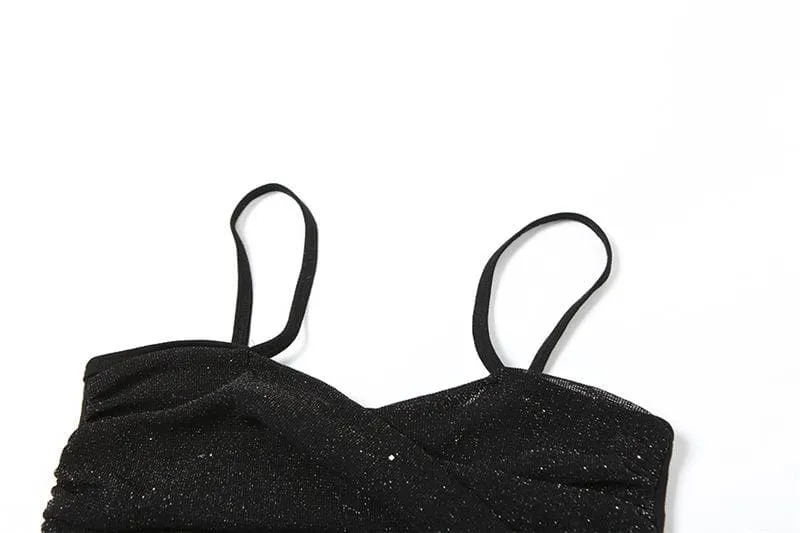Textured long sleeve crewneck shrug 2 piece crop top